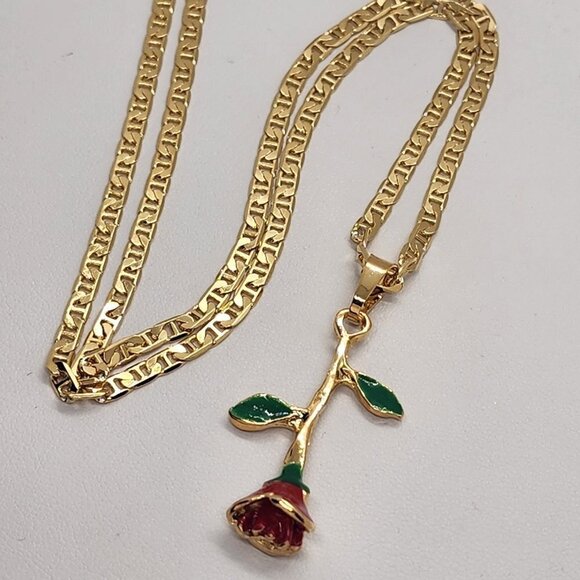 Jewelry - Brand New Brazilian 18k Gold Filled Rose Necklace